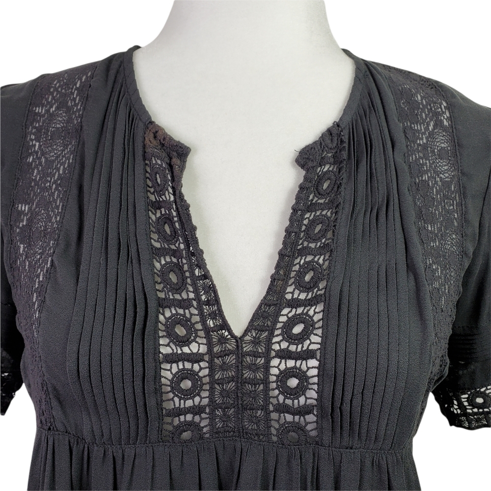 SOLD ~ MAEVE FLOWY TIERED LACE CUTOUT TUNIC TOP ~ XS - Picture 4 of 13